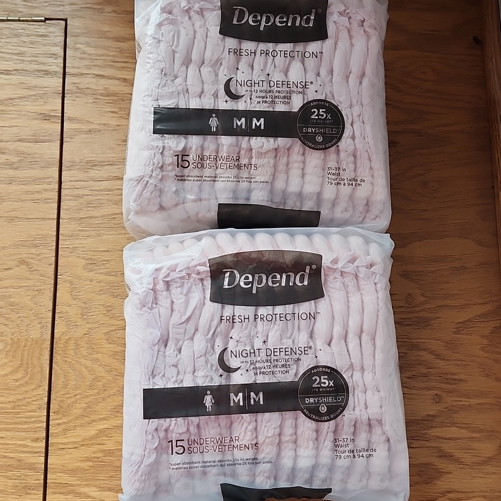 Depend Fresh Protection Night Defense Underwear Pink 30 Ct